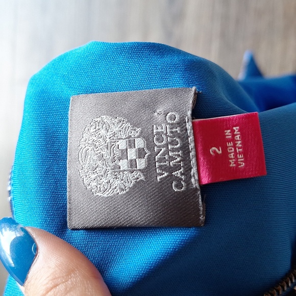 Vince Camuto Blue Patterned Dress Size 2 - Picture 5 of 6